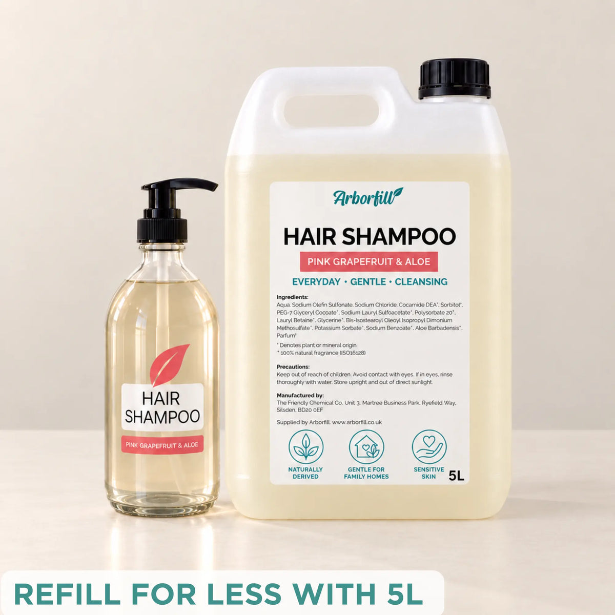 Hair Shampoo - Refillable Glass Bottle (500ml)