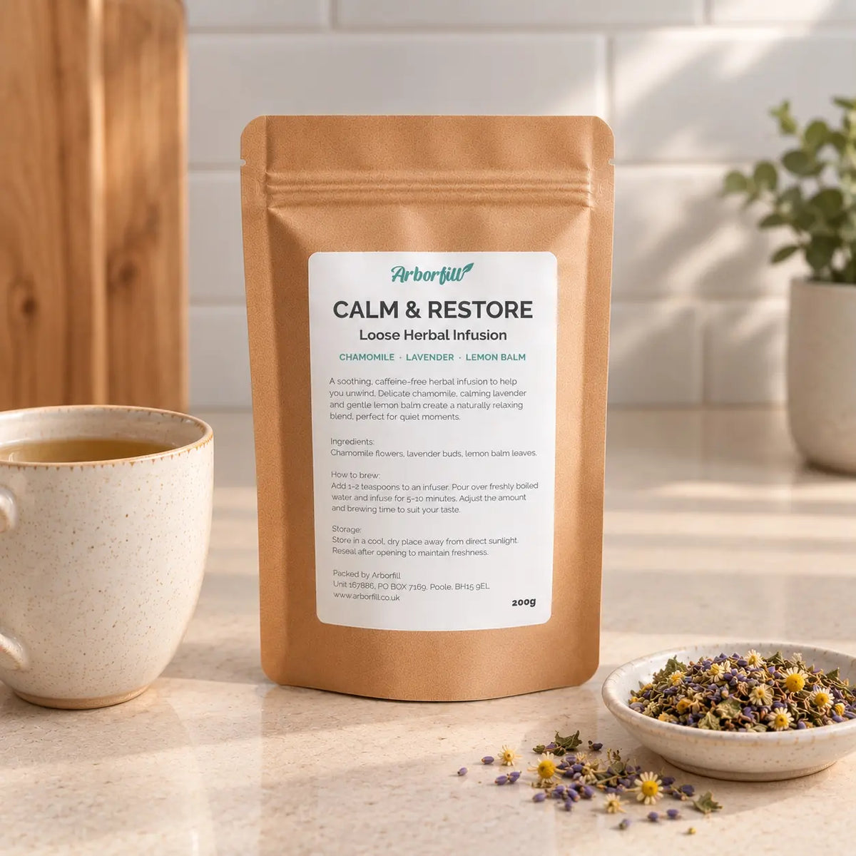 Calm & Restore - Chamomile, Lemon Balm & lavender Loose Herbal Tea