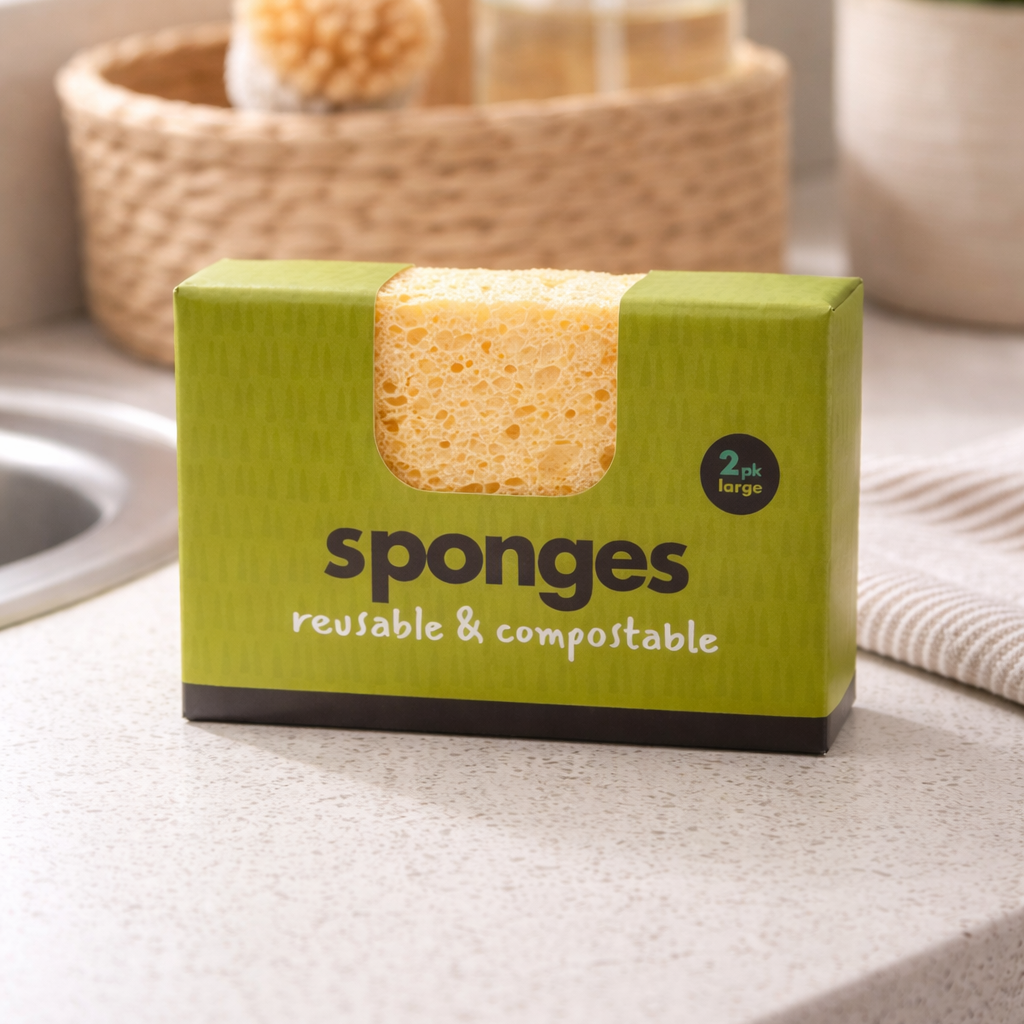 Eco Sponges – Plant-Based, Plastic-Free (Pack of 2)