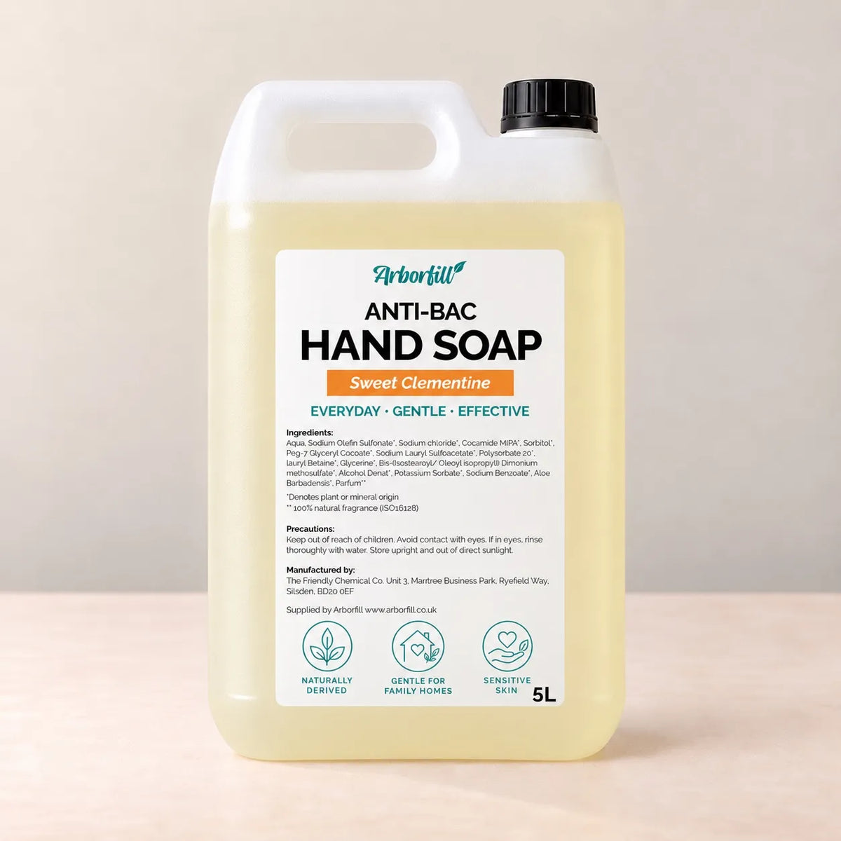 Bulk 5 Litre Anti-Bacterial Hand Soap (Sweet Clementine)