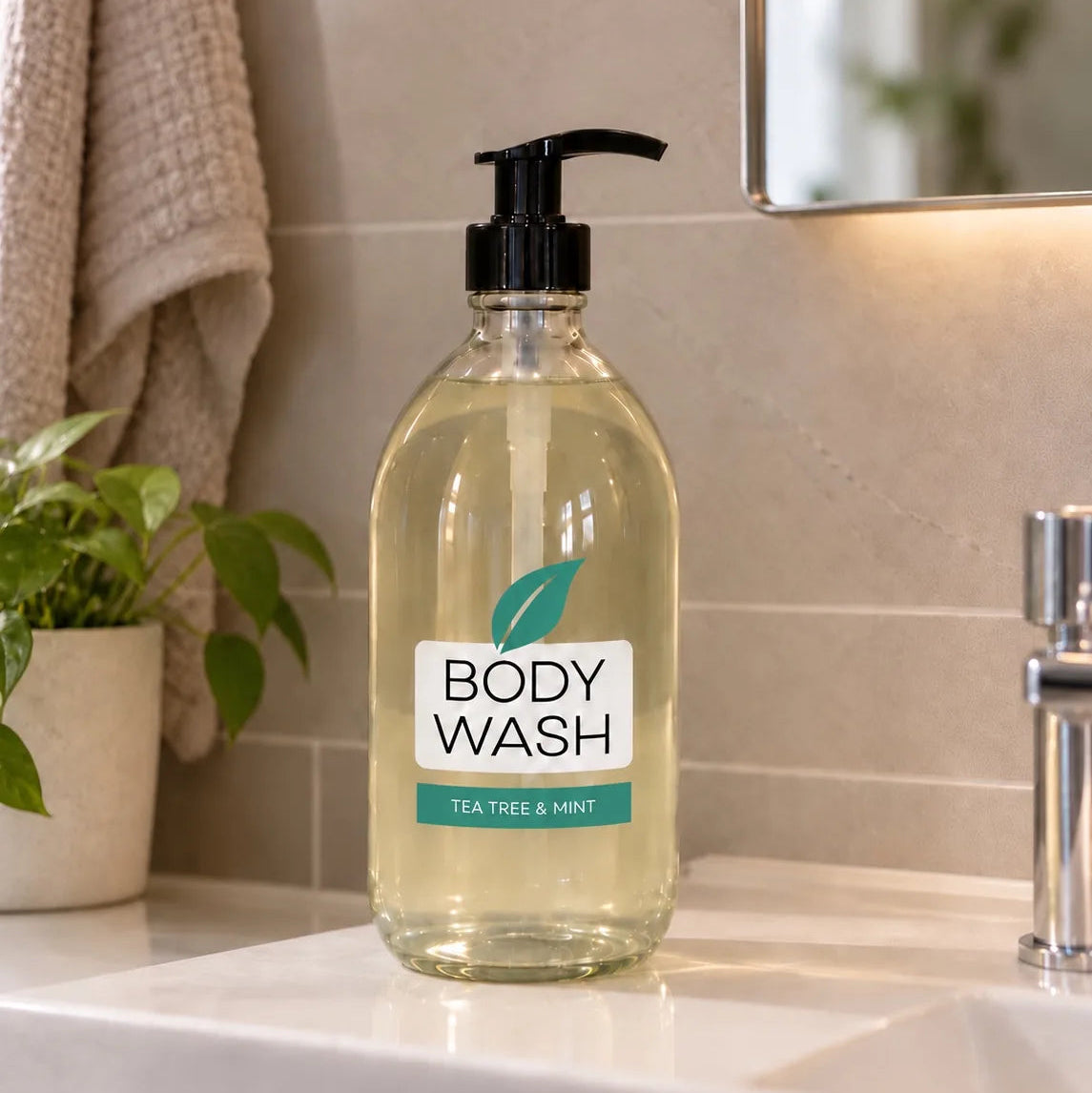 Body Wash / Bubble Bath - Refillable Glass Bottle (500ml)