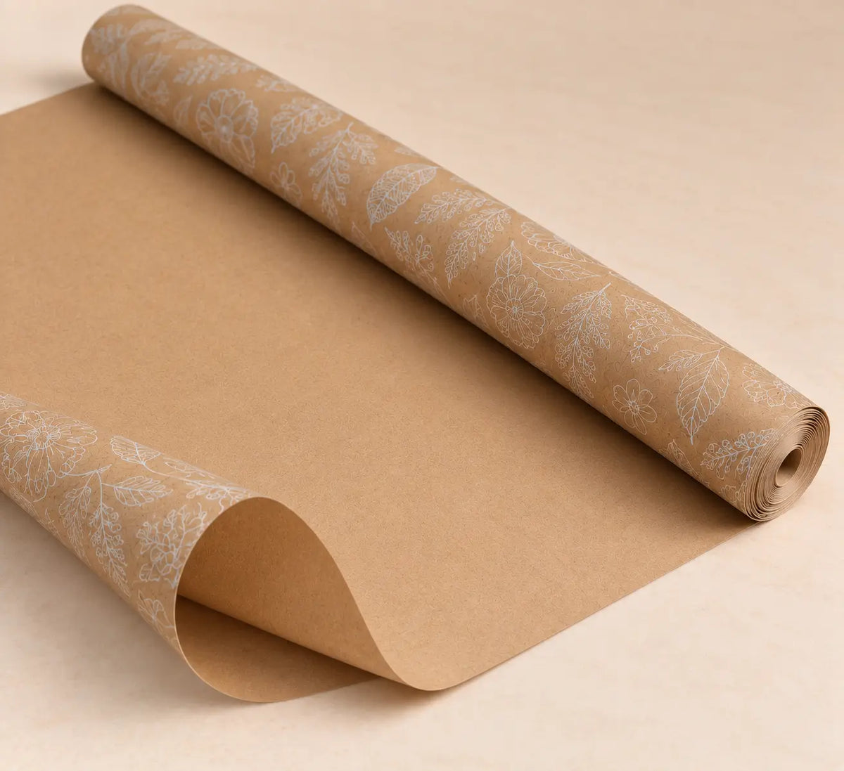 Botanical Recycled Kraft Gift Wrapping Paper (5m)