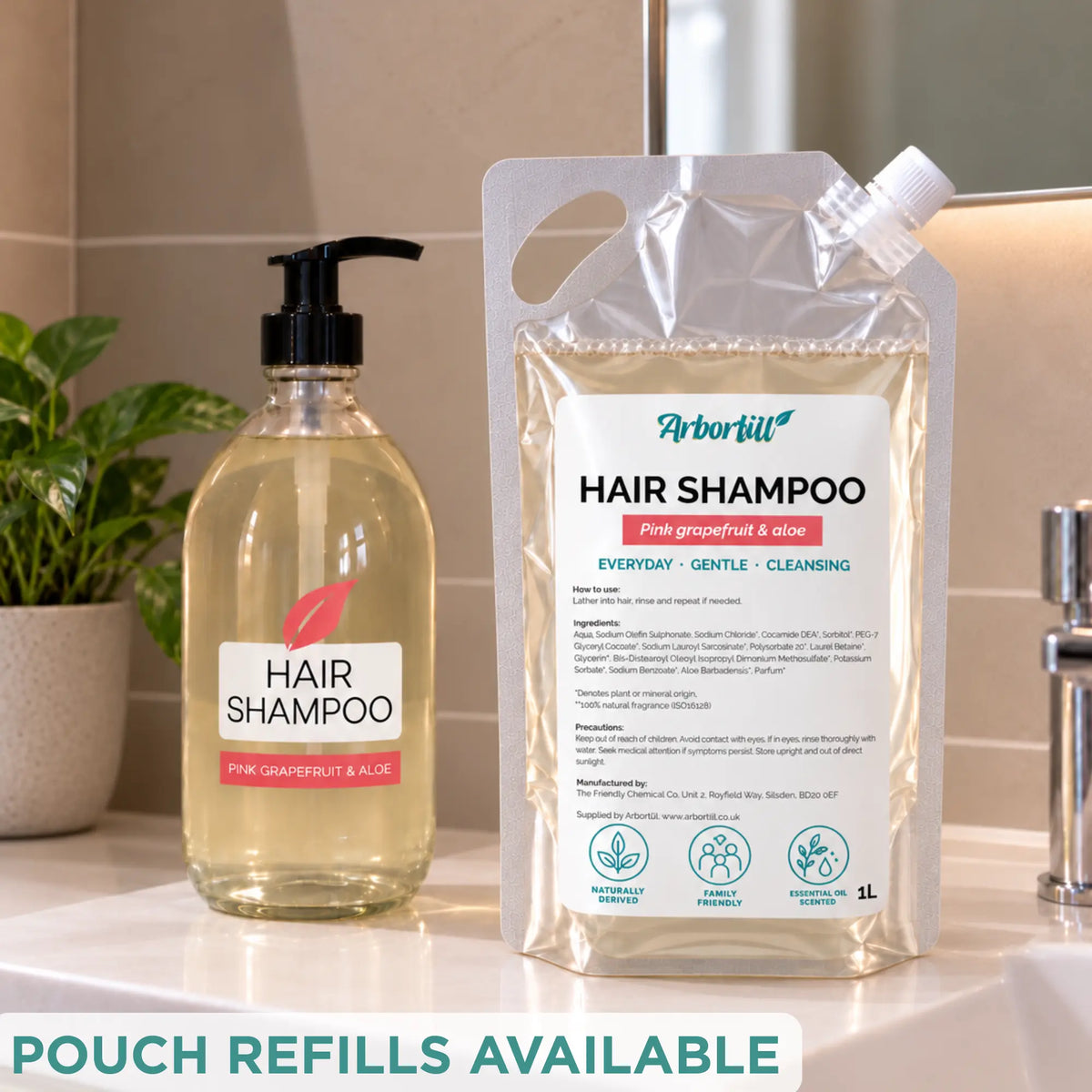 Hair Shampoo - Refillable Glass Bottle  (500ml)