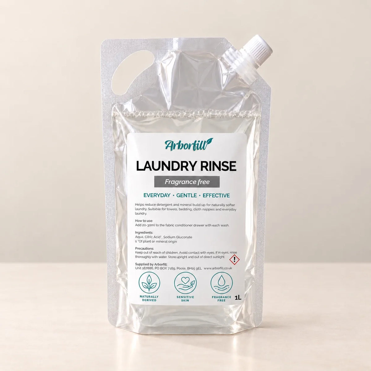 Laundry Rinse - Fragrance Free - Refill Pouch 1L