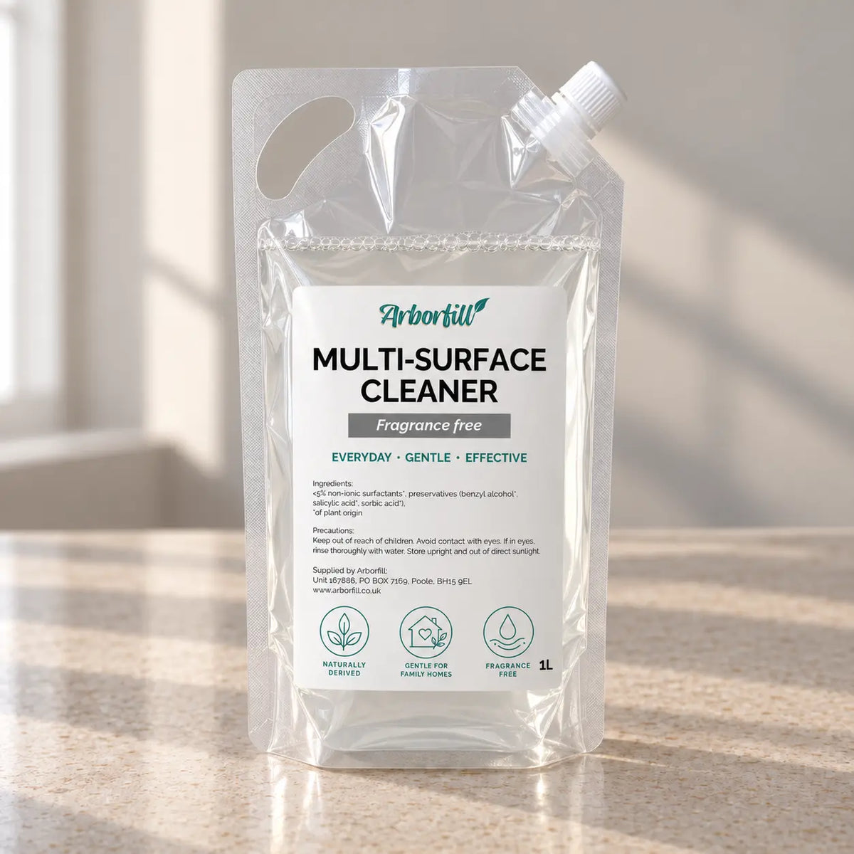 Everyday Multi-Surface Cleaner - Essential Oil or Fragrance Free - 1L Pouch
