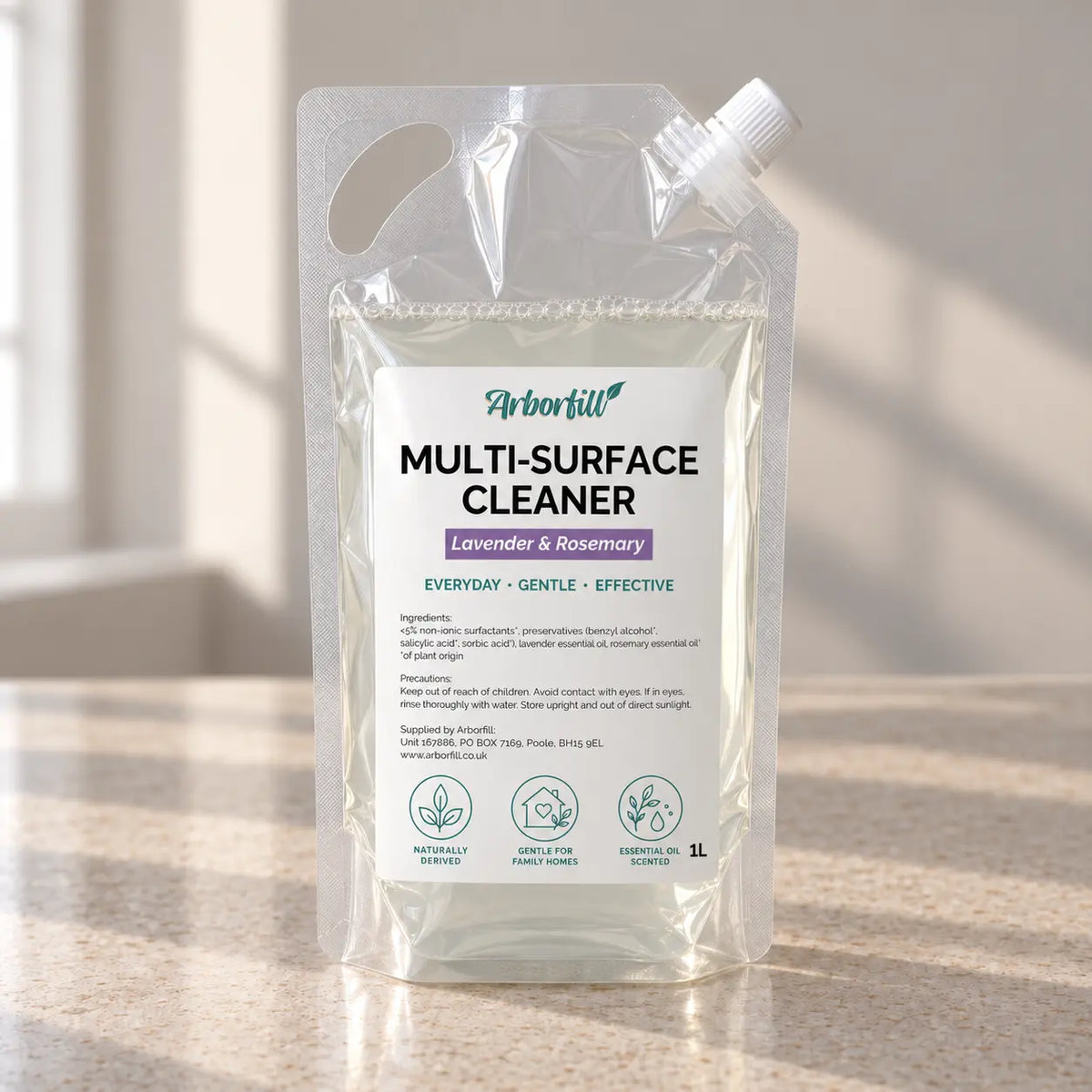 Everyday Multi-Surface Cleaner - Essential Oil or Fragrance Free - 1L Pouch