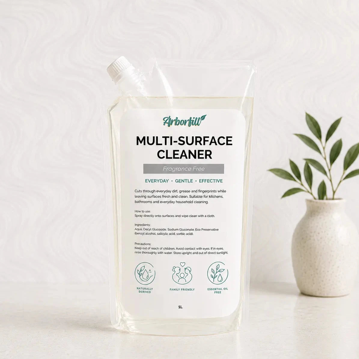 Everyday Multi-Surface Cleaner - Essential Oil or Fragrance Free - 1L Pouch