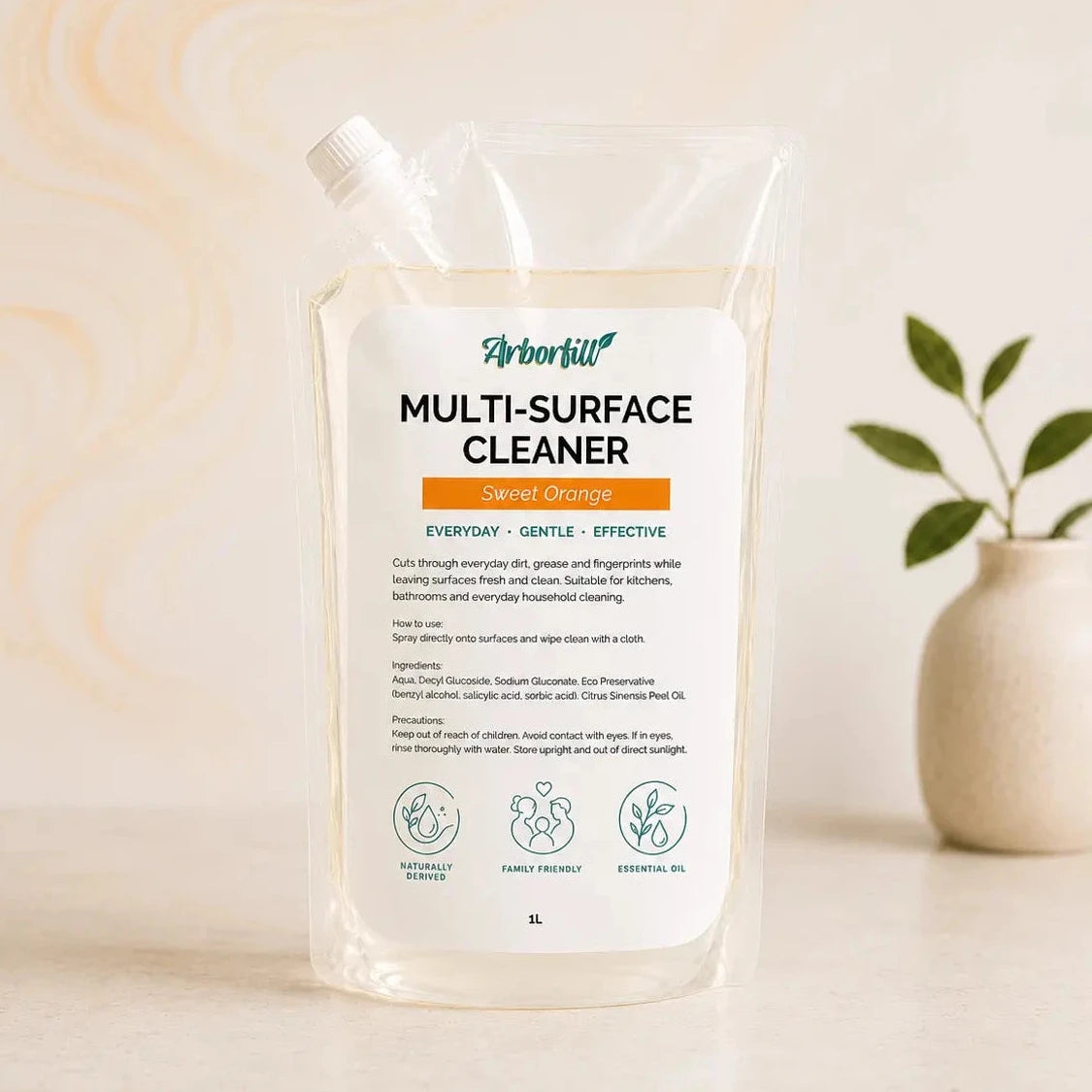 Everyday Multi-Surface Cleaner - Essential Oil or Fragrance Free - 1L Pouch