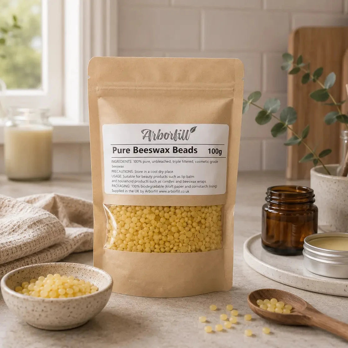 Pure beeswax beads (100g) - cosmetic grade