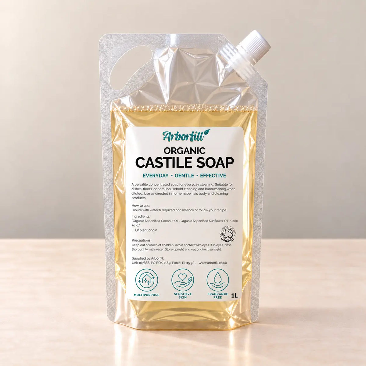 Organic Castile Soap - Refill Pouch 1L