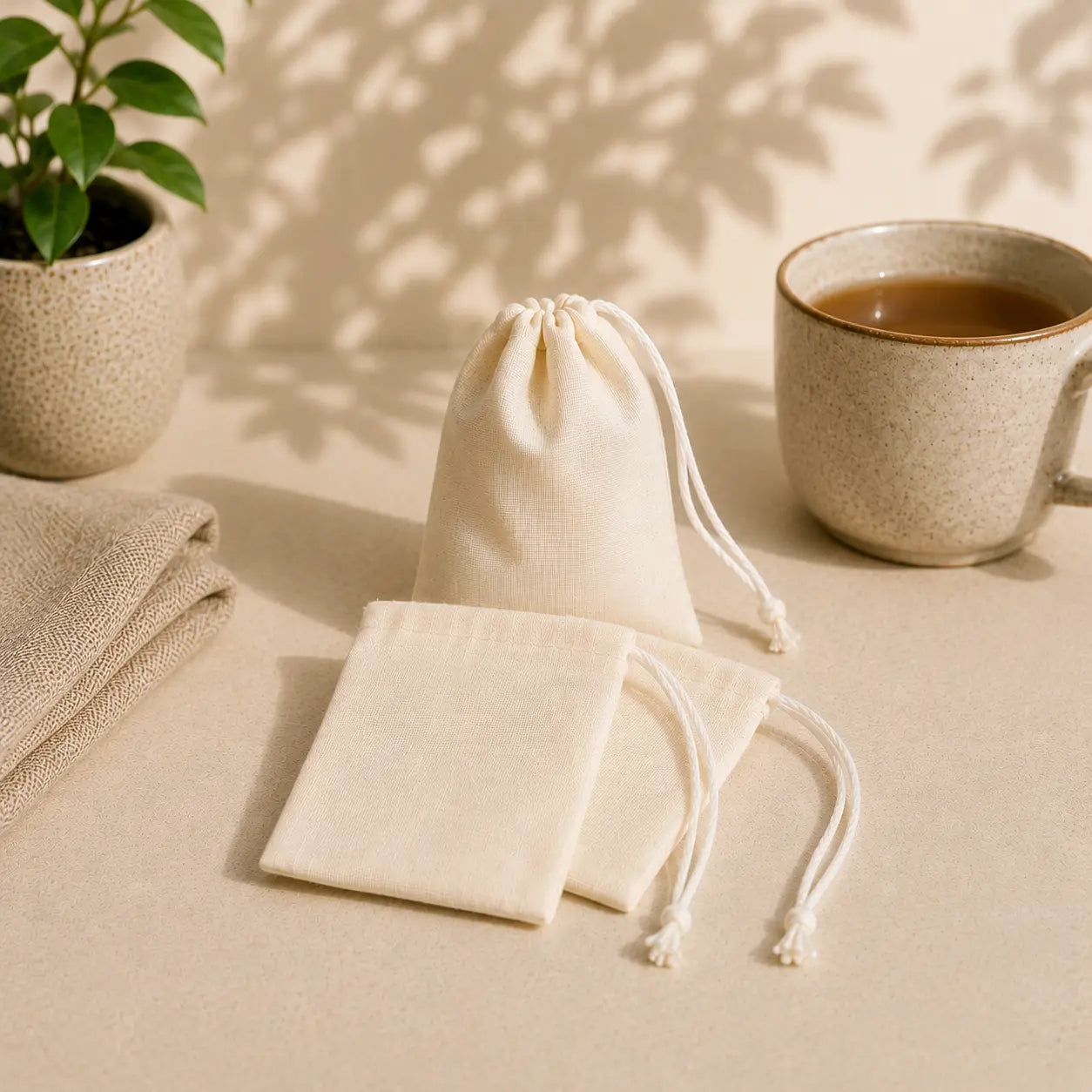 Reusable cotton tea bags (pack of 3)