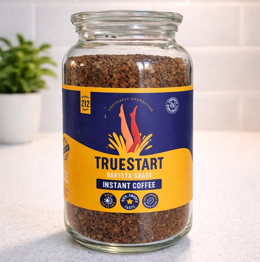 TrueStart Barista Grade Instant Coffee – 380g Reusable Glass Jar
