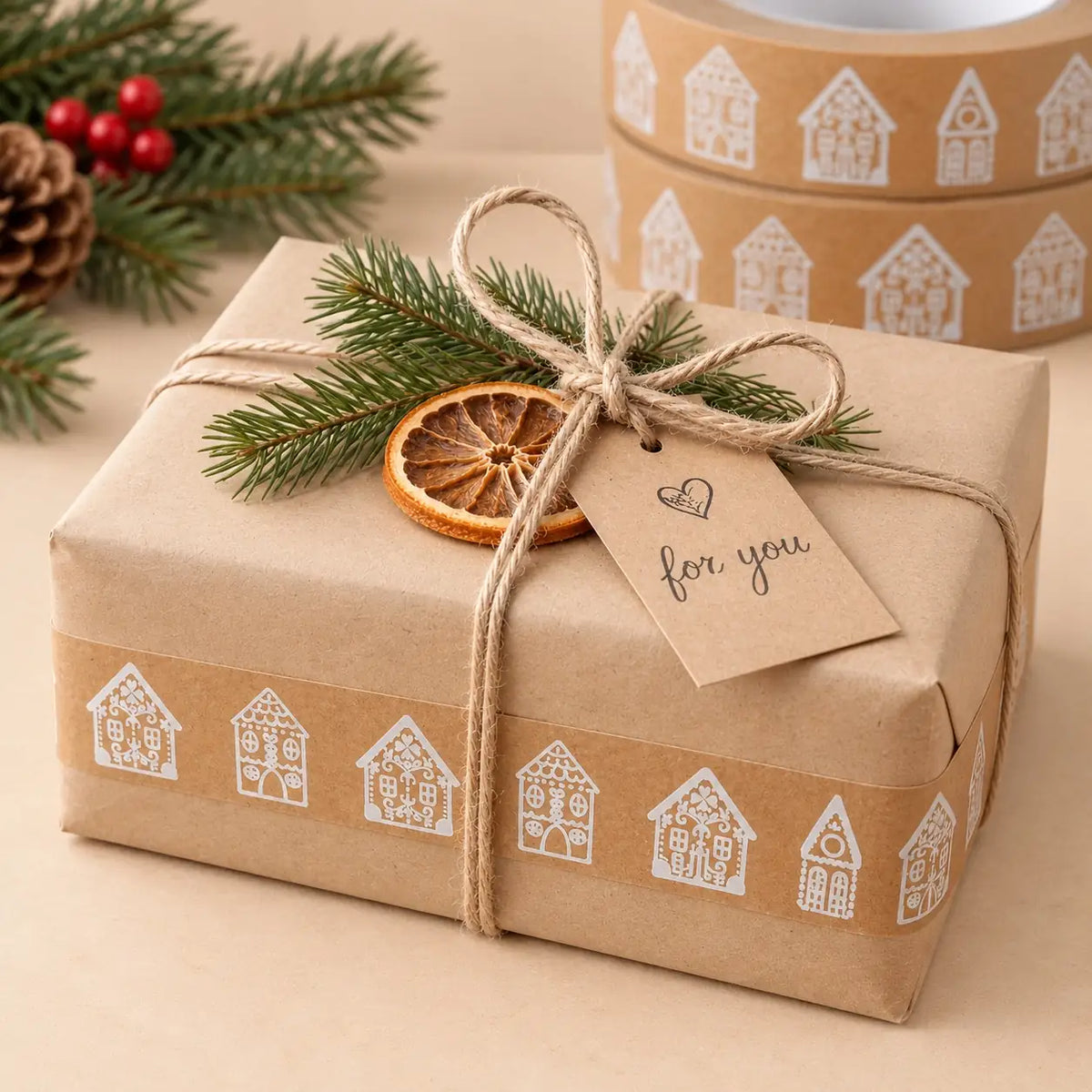 Gingerbread house paper tape